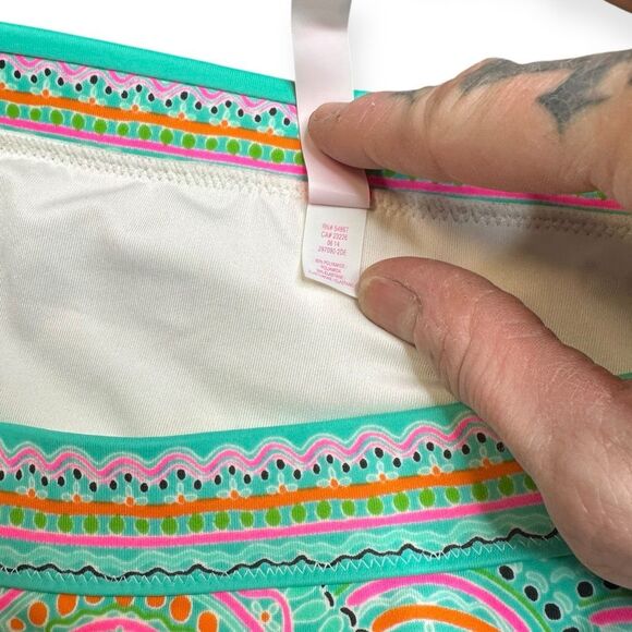 Victoria's Secret Green and White Bikini Swim Bottoms Medium - Picture 6 of 7